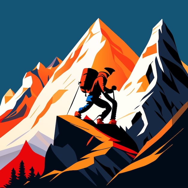 Premium Vector Summit Pursuit Mountain Climber Logo For Thrill Seekers