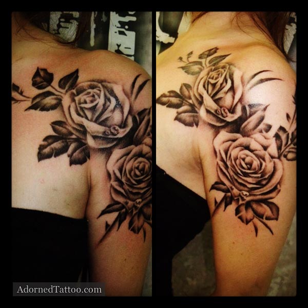 Pretty Ladies Roses Shoulder Chest Tattoo Best Tattoo Ideas For Men