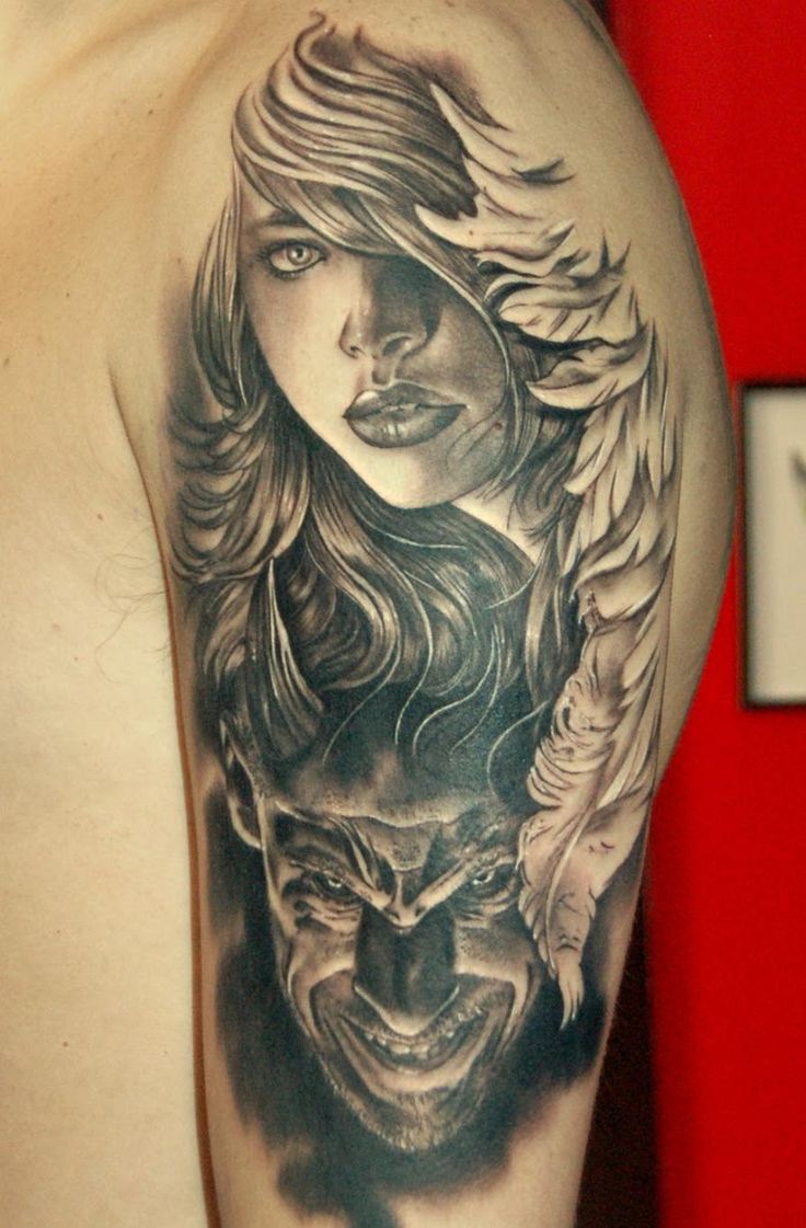 Realistic Angel Demon Tattoo Sergio Sanchez Sick Tattoos Blog Regarding Demon Tattoo Demon