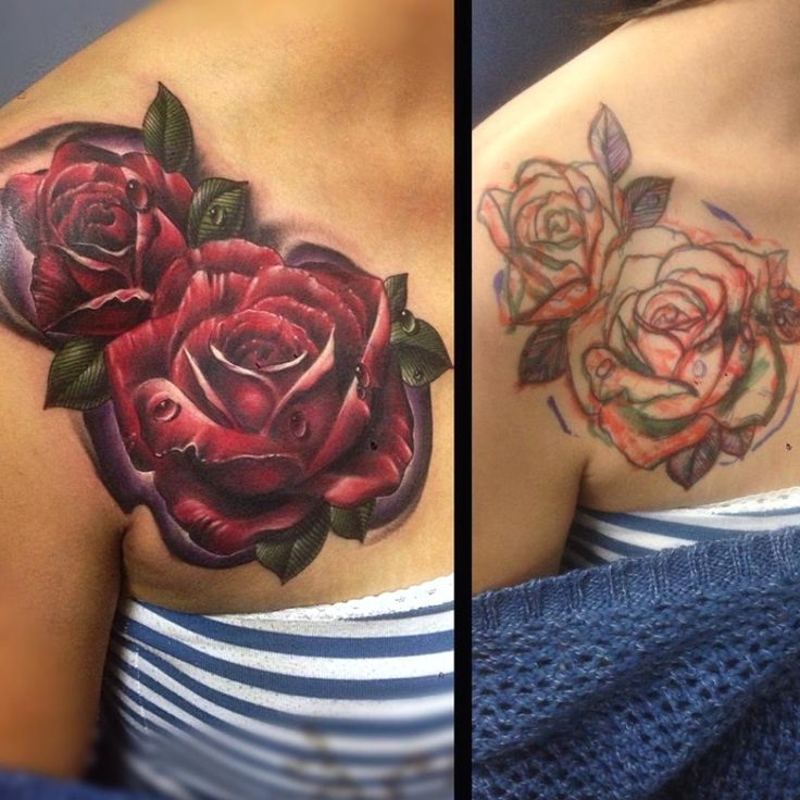 Red Roses Cover Up Flower Tattoo Cover Tattoo Cover Up Tattoos