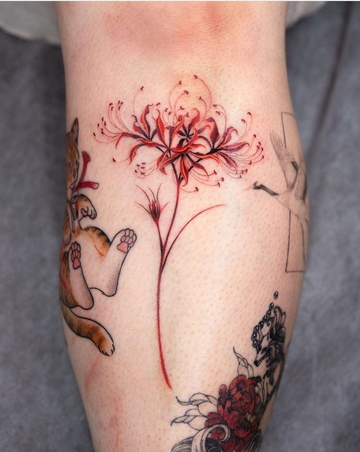 Red Spider Lily Tattoo In 2022 Lily Tattoo Lily Tattoo Design Feminine Tattoos