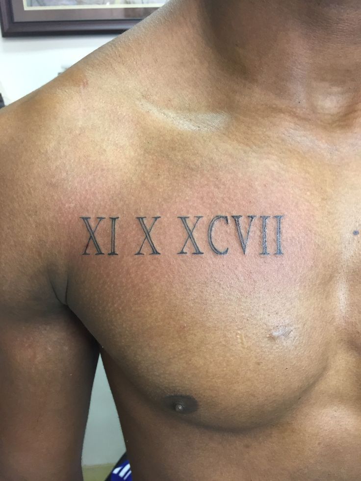 5 Unique Roman Numerals Chest Tattoo Designs