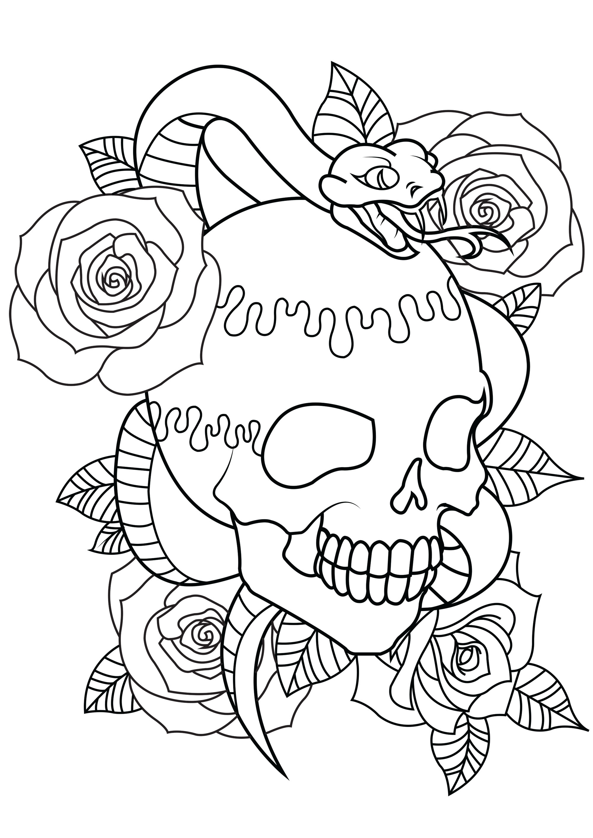 Rose Tattoo Coloring Pages Free Printable