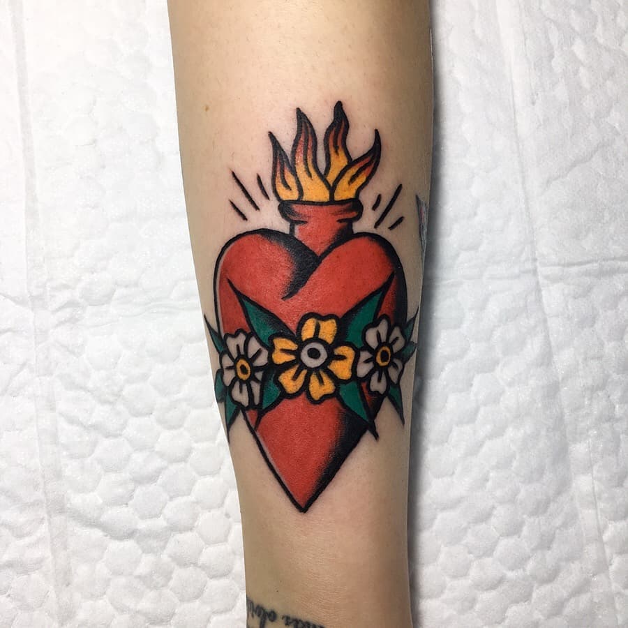 Sacred Heart Design Tattoo Meaning and Ideas