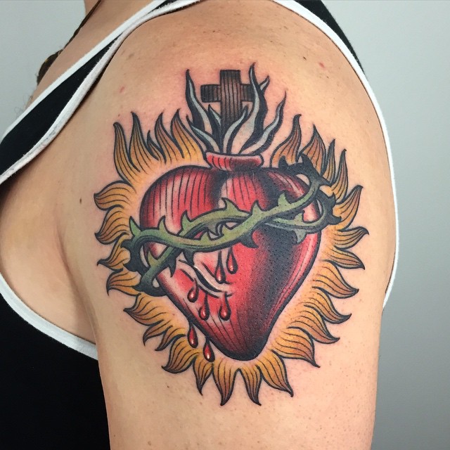 Sacred Heart Tattoos And Designs Sacred Heart Tattoo Meanings And Ideas