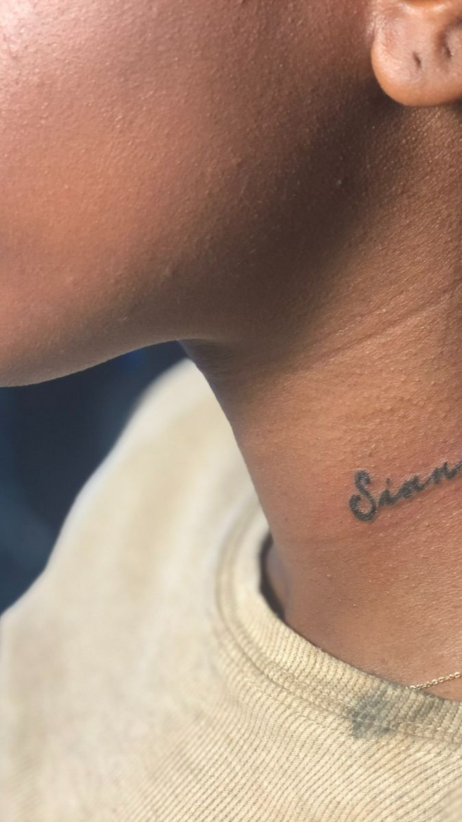 Saint Sinner Tattoo Neck Female Elegant Minimalistic Tattoo Linework