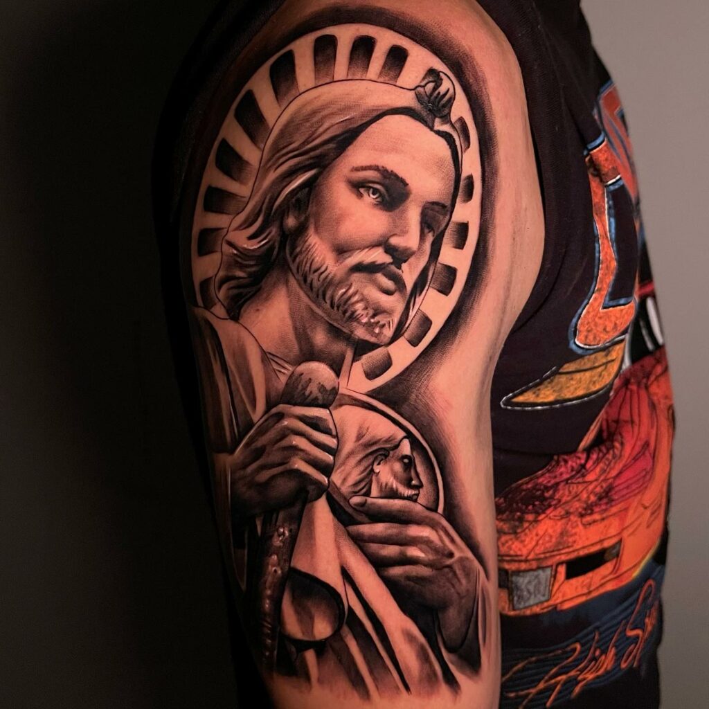 San Judas Tattoo On Hand Ideas And San Judas Tadeo Tattoo Design In