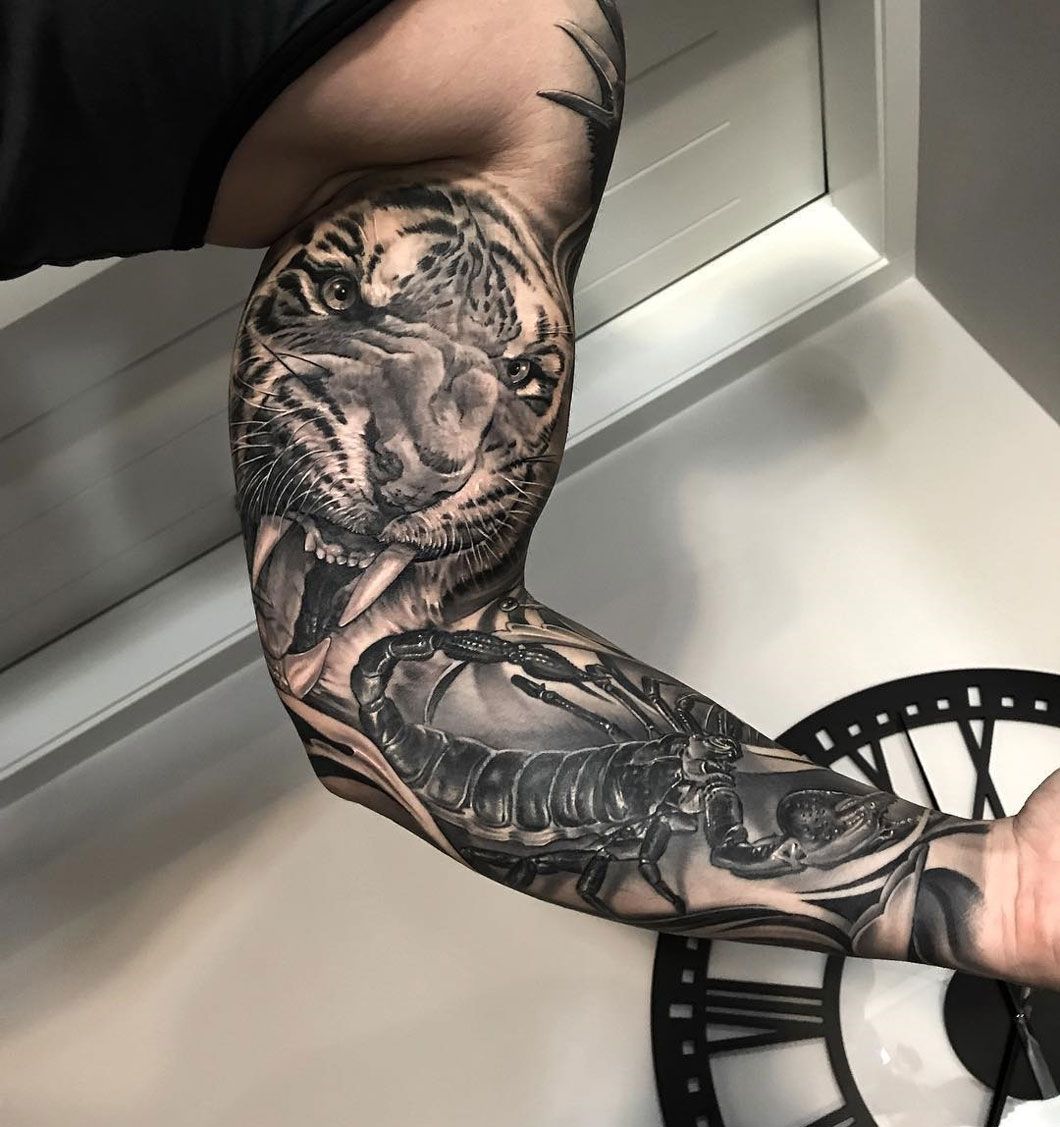 Scorpion Sleeve Tattoo By Pranay Shah Tattoos Sleeve Tattoos Cool