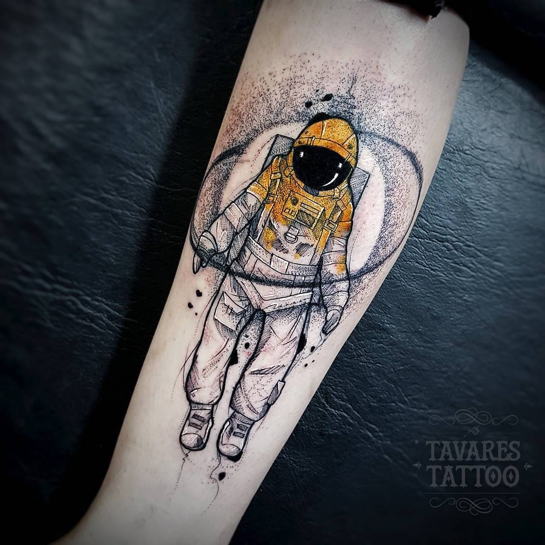 Share 83 Astronaut Tattoo Outline Latest In Coedo Com Vn