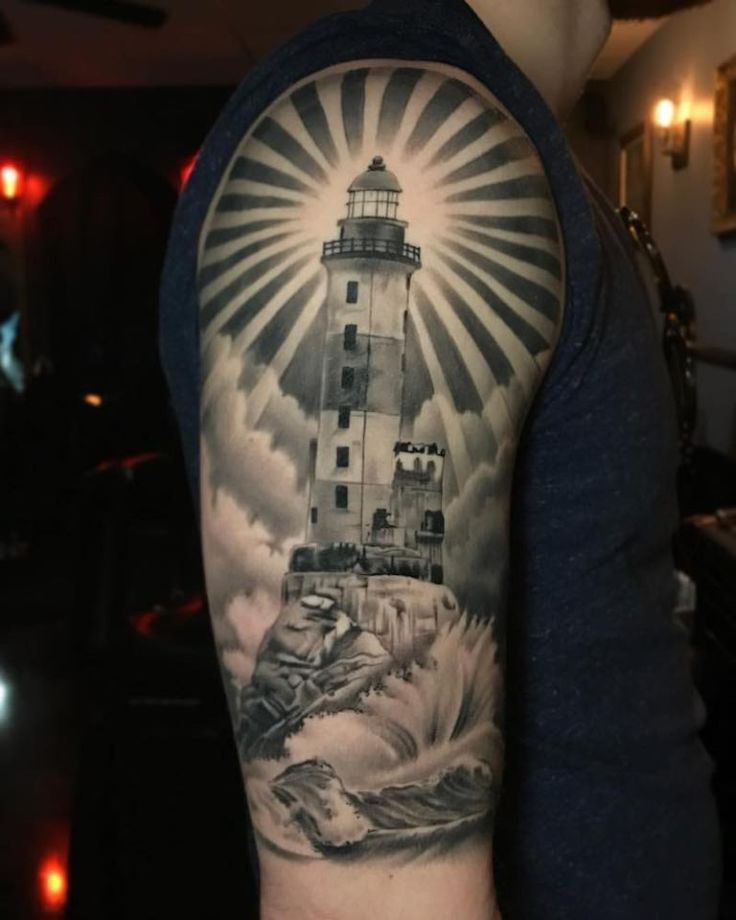 Shining Lighthouse Pairodicetattoos Com Lighthouse Tattoo Tattoos