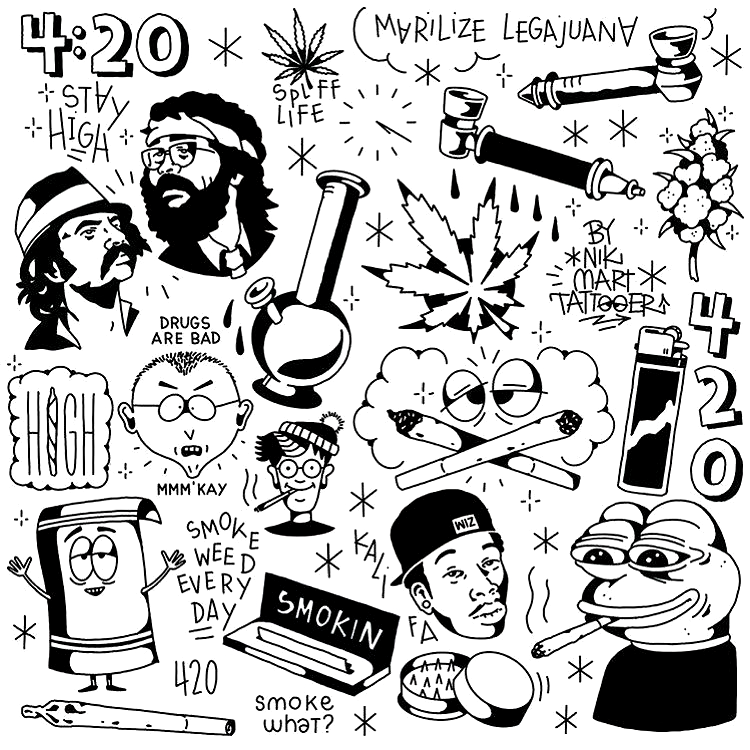 Simple 420 Tattoo Designs