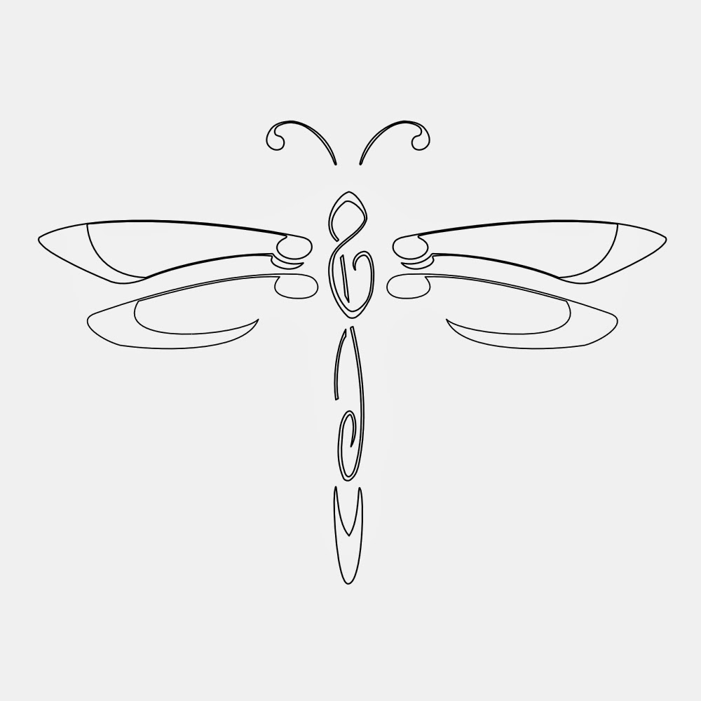 Simple Dragonfly Tattoo Stencil