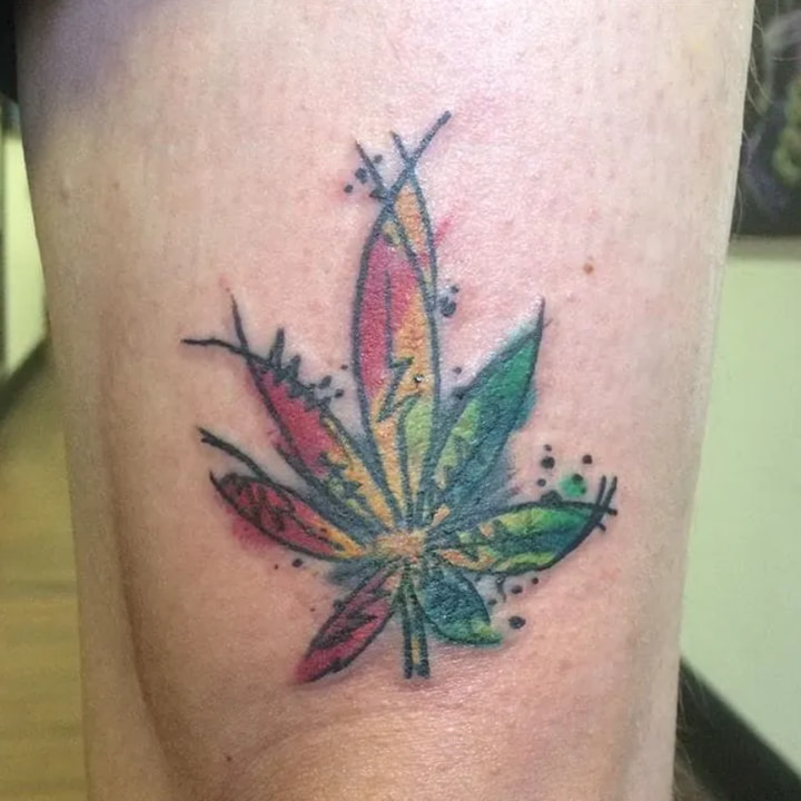 Simple Pot Leaf Tattoo Designs