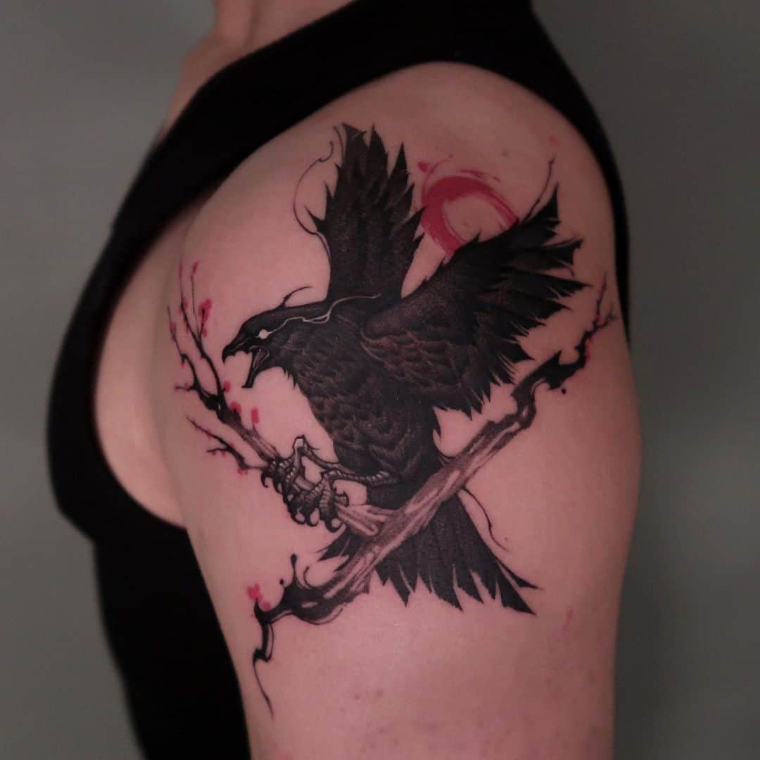 Simple Raven Tattoo Designs for Dark Beauty