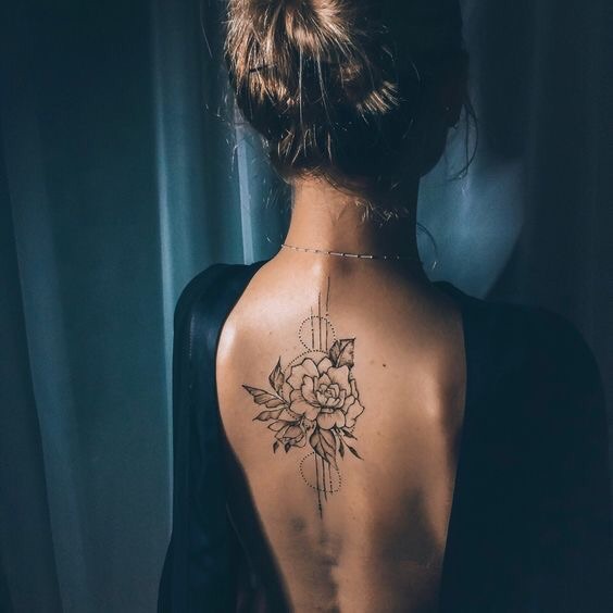 Simple Spine Tattoos For Females