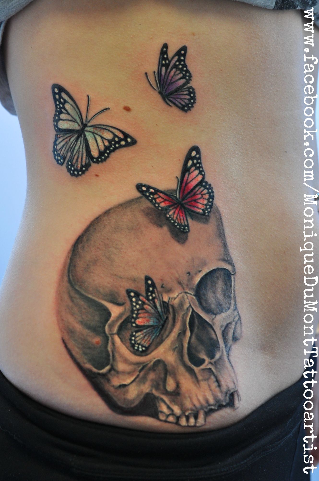 Skull Tattoos with Butterflies: A Delicate Beauty Contrast