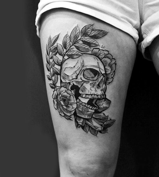 Skull Thigh Tattoos Designs Ideas And Meaning Tattoos For You