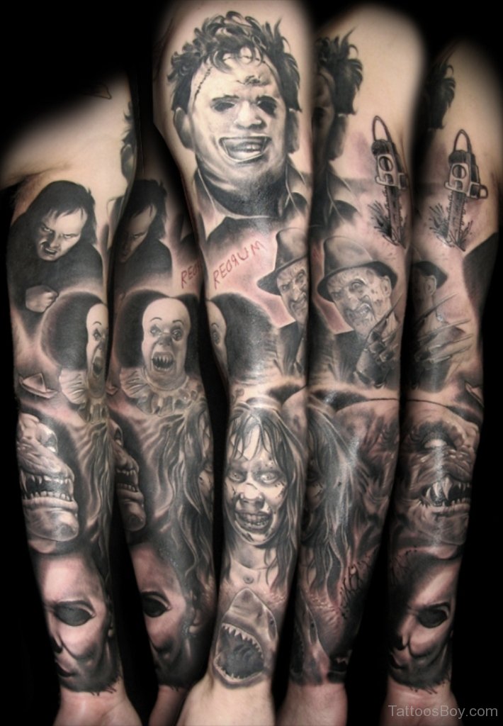 Sleeve Horror Movie Tattoos Movie Tattoos Zombie Tattoos