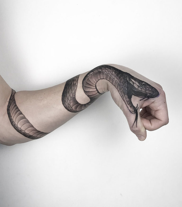 Snake Wrap Arm Tattoo Designs