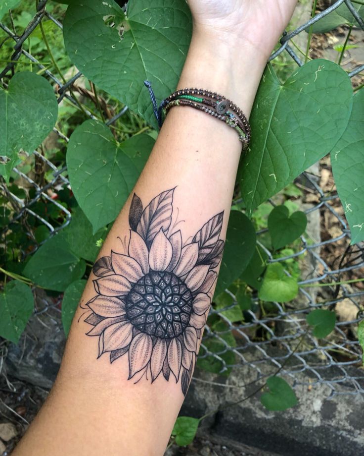 Stunning Sunflower Mandala Tattoo For Back Inspiration