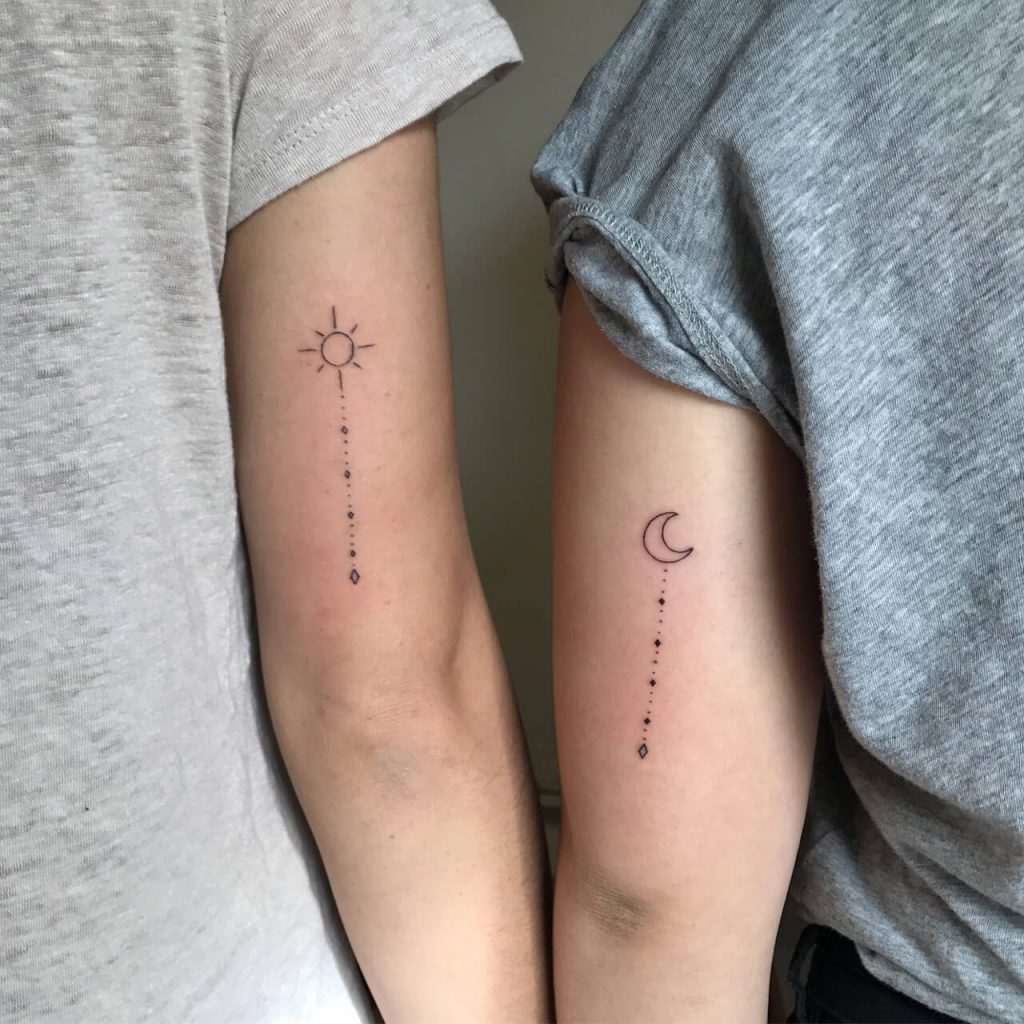 Sun and Moon Matching Tattoos: A Celestial Bond