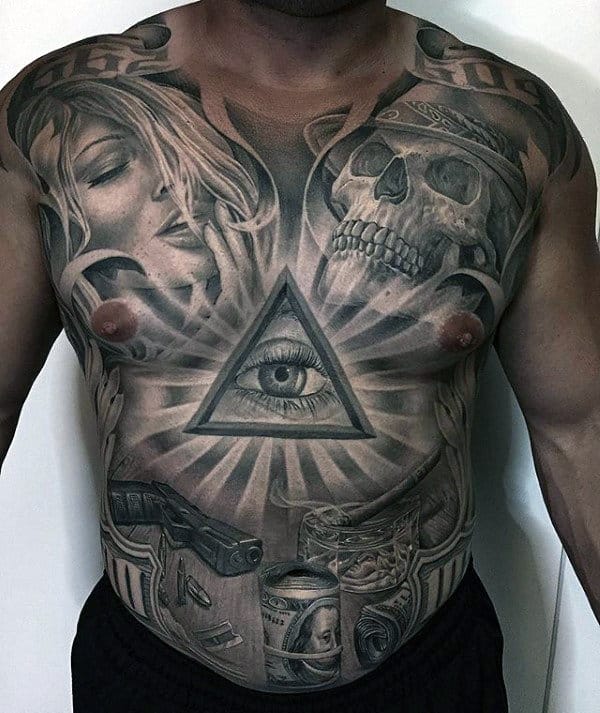 Sun Rays Chest Tattoo Vanssk8hiblackleather