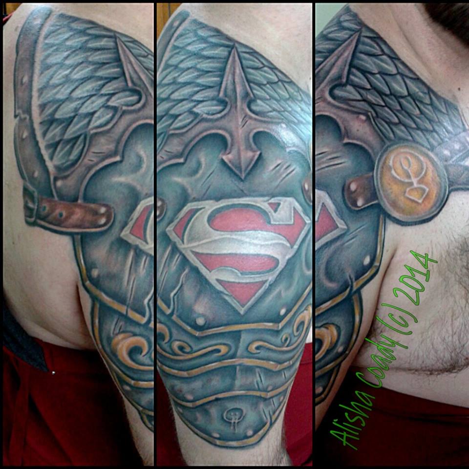 Superman Logo Armor Tattoo On Sleeve Entertainmentmesh