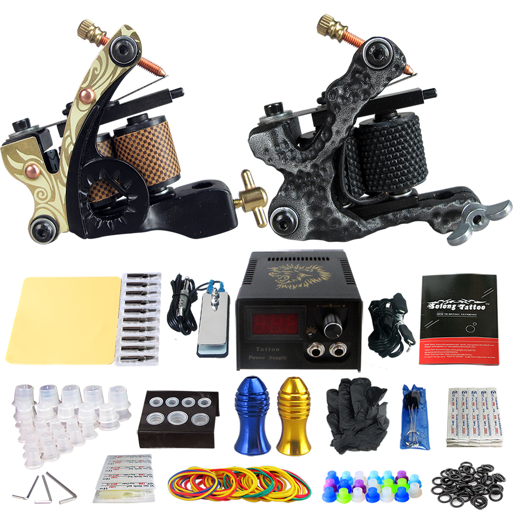 Tattoo Complete Tattoo Kit 2 Professional Tattoo Machine Guns Rotary Machine Kits Tattoo Power