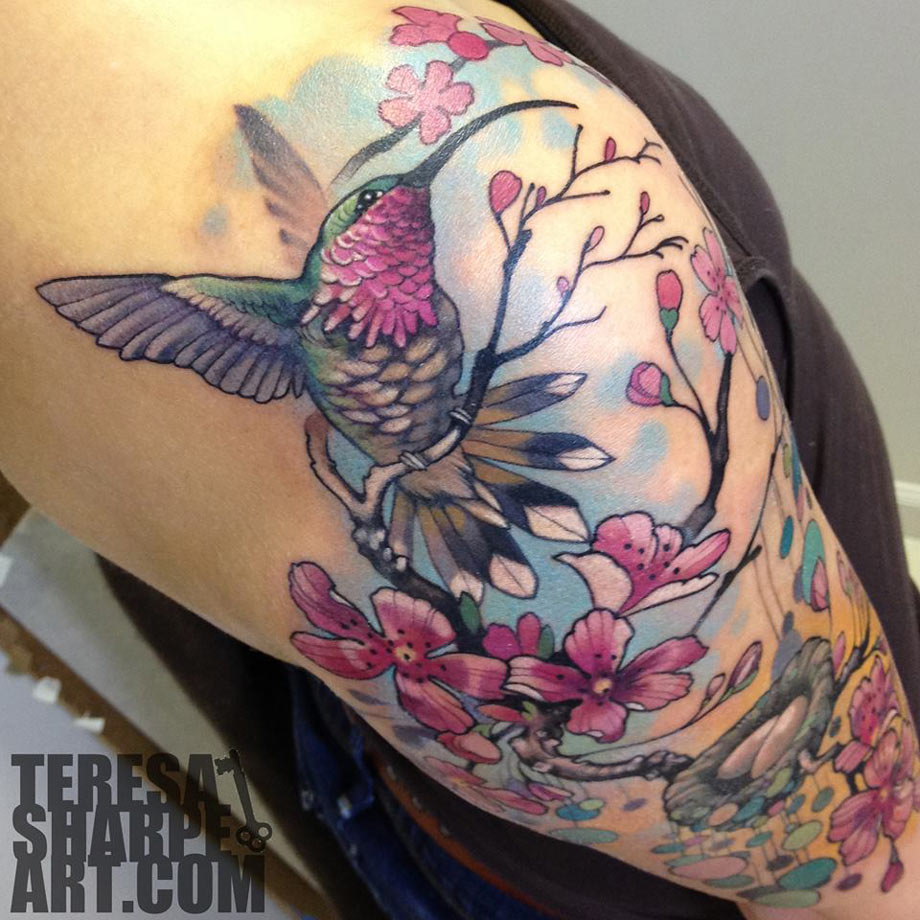 10 Hummingbird and Flower Tattoo Designs You'll Love