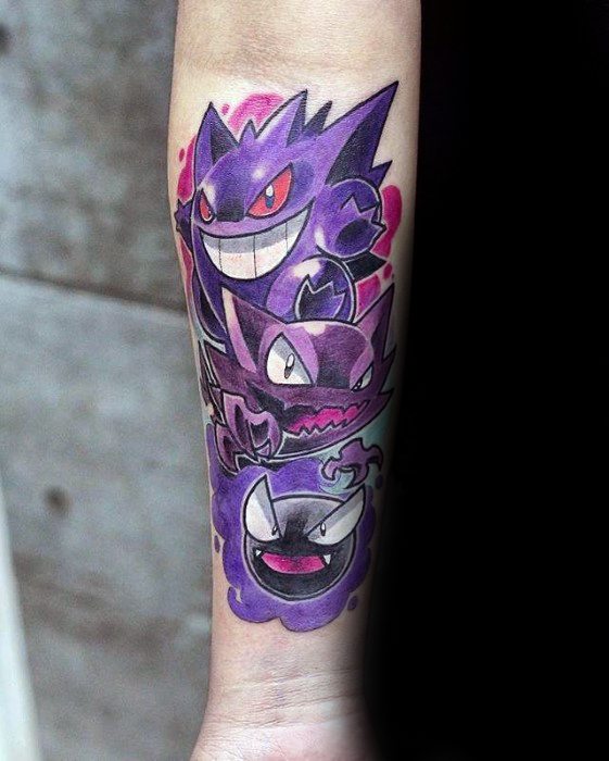 Tattoo Gengar Ideia Pokemon Left Hand Tattoo Hand Tattoos For Guys Small Tattoos Gengar