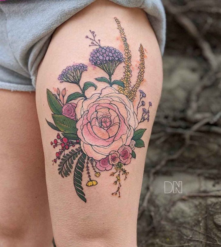 5 Beautiful Flower Tattoo Ideas for Your Thigh