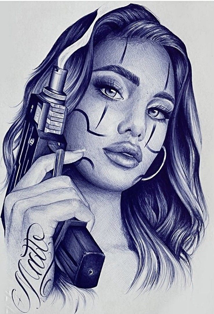 Tattoo Sketch Girl Chicano Bad Girl Chicano Tattoos Gangsters Chicano Tattoos Sleeve Anime