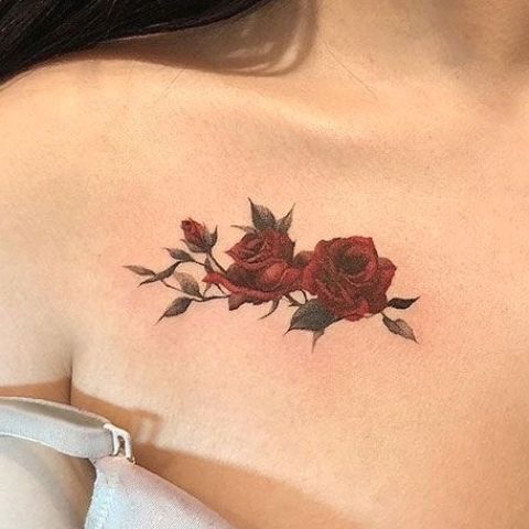 Tattoos For Women On Chest Tattoosforwomen Pink Rose Tattoos Small