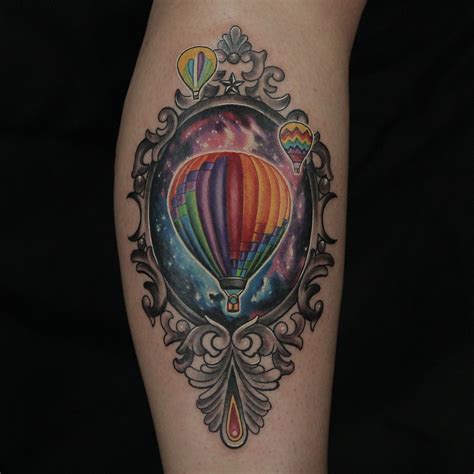 Technicolor Hot Air Balloon Tattoo By Jeremy Brown Air Balloon Tattoo