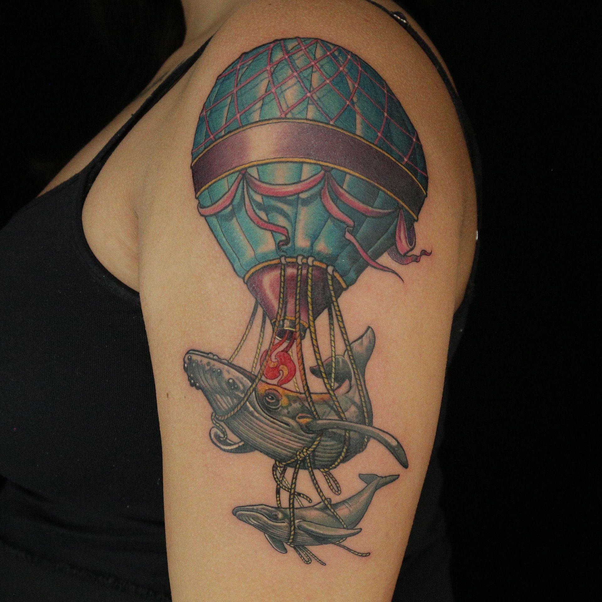 Technicolor Hot Air Balloon Tattoo By Josh Payne Tattoos Balloon