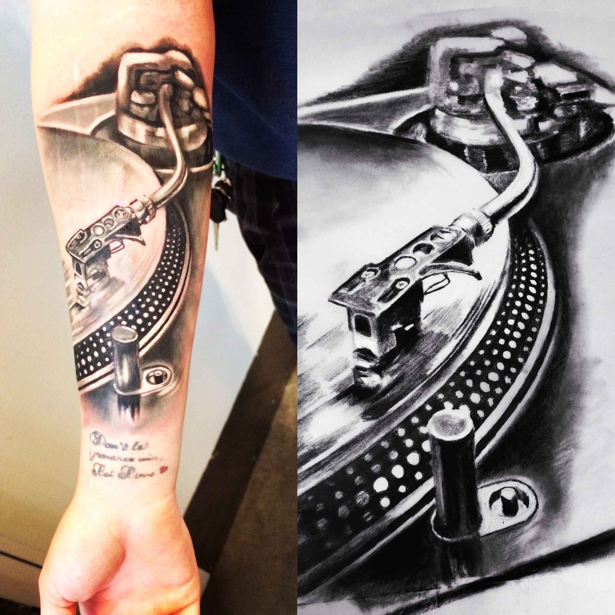 Today S Biz Vinyl Tattoo Tatuajes Retro Tatuaje De Dj Y Tatuaje