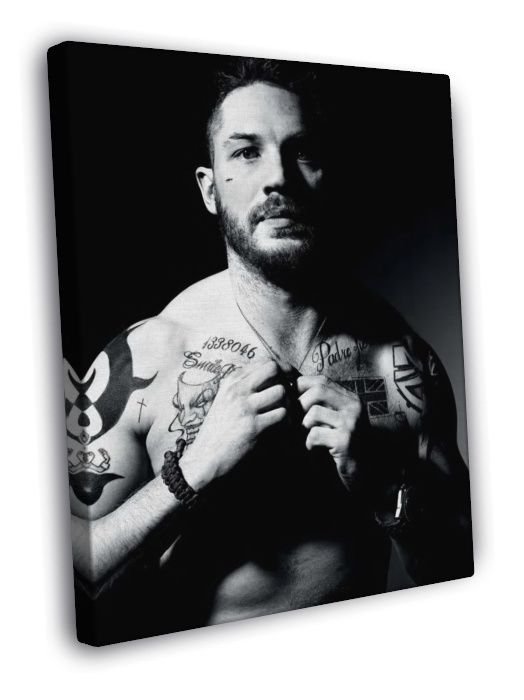 Tom Hardy Bw Portrait Shirtless Body Tattoos Handsome 24X18 Wall Print