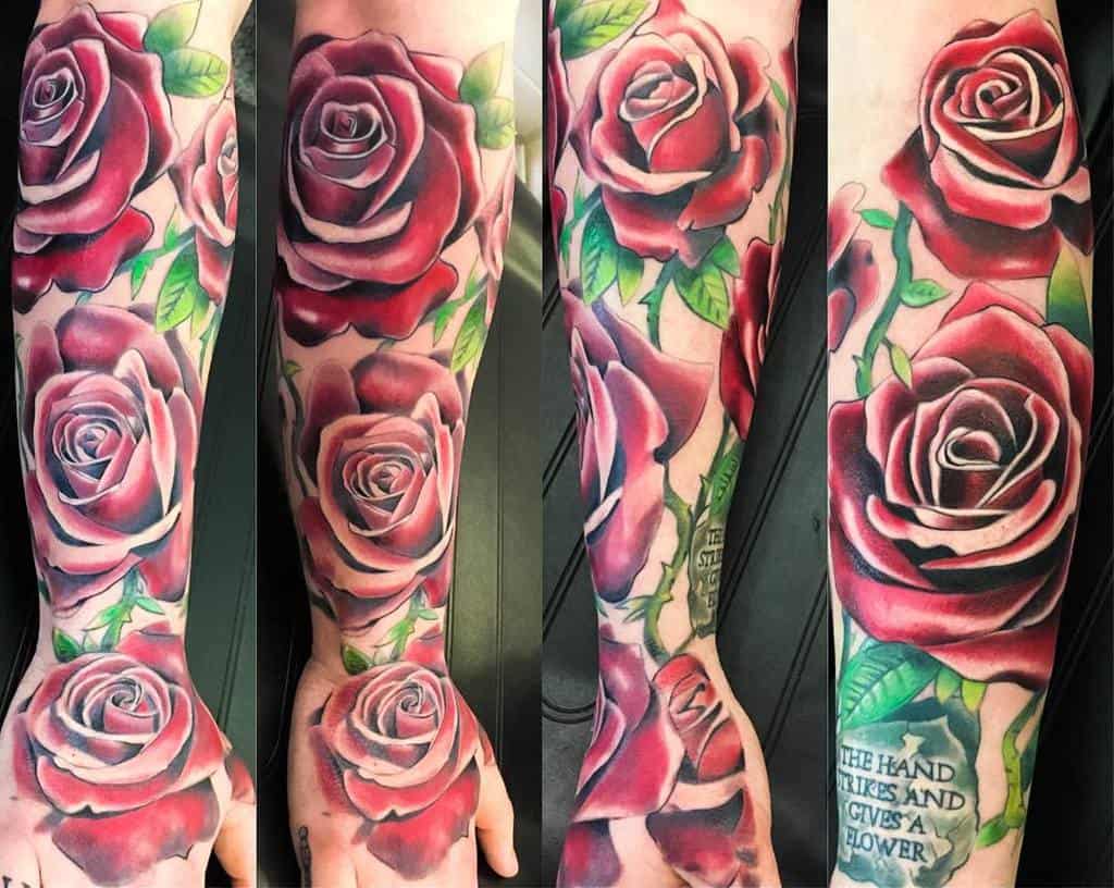 Top 71 Full Sleeve Rose Tattoo Best Vova Edu Vn