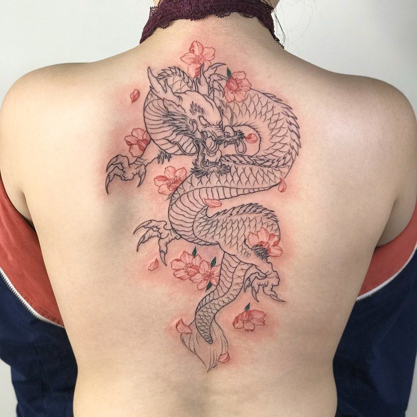 Top 73 Feminine Dragon Cherry Blossom Tattoo In Cdgdbentre