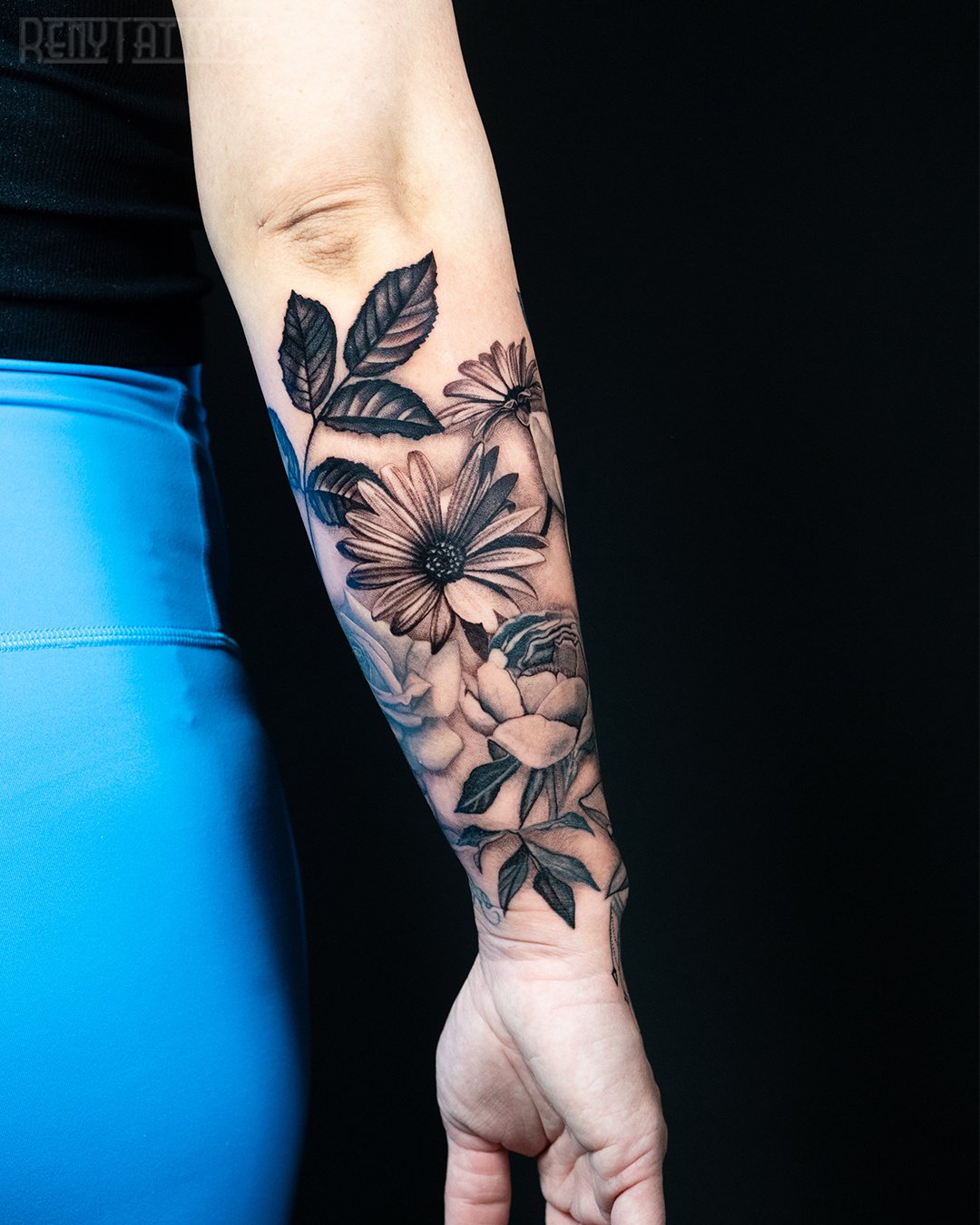 Top 75 Black And Grey Floral Tattoos In Eteachers