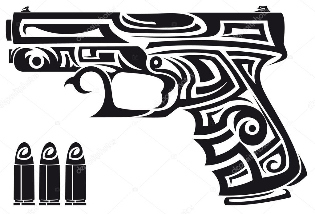 Top More Than 64 Gun Tattoo Outline Latest In Eteachers