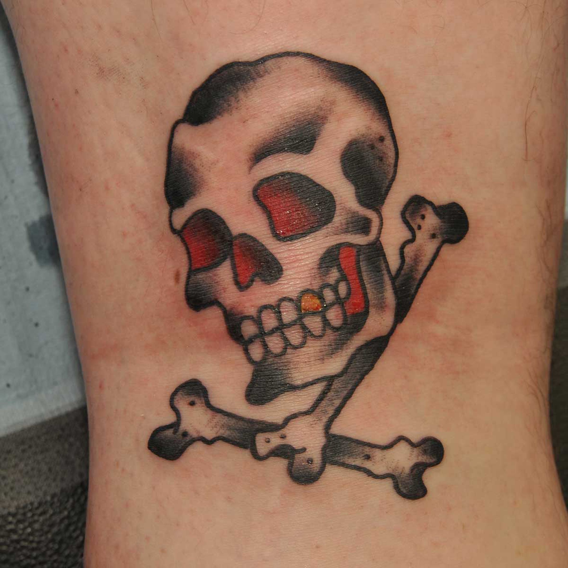 Traditional Skull And Cross Bones Tattoo By Phil Gibbs Stand Proud