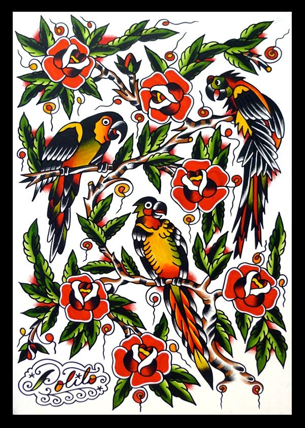 Traditional Tattoo Flash Art Traditional Tattoo Sleeve Traditional