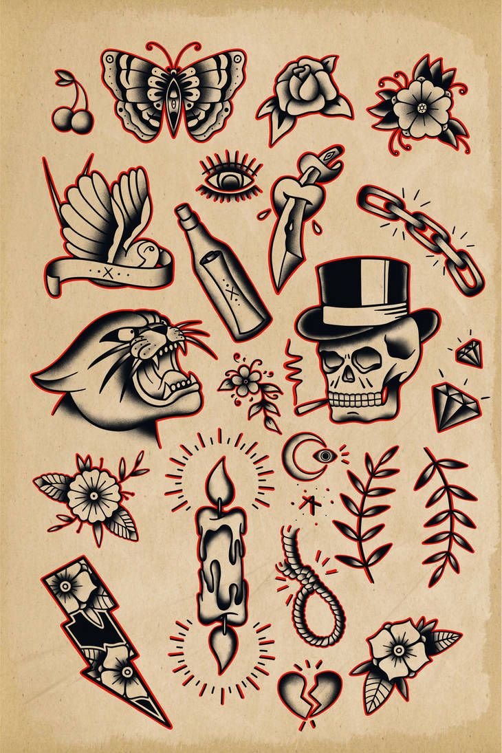 Traditional Tattoo Flash Designs By Ivebeencalledmax On Deviantart