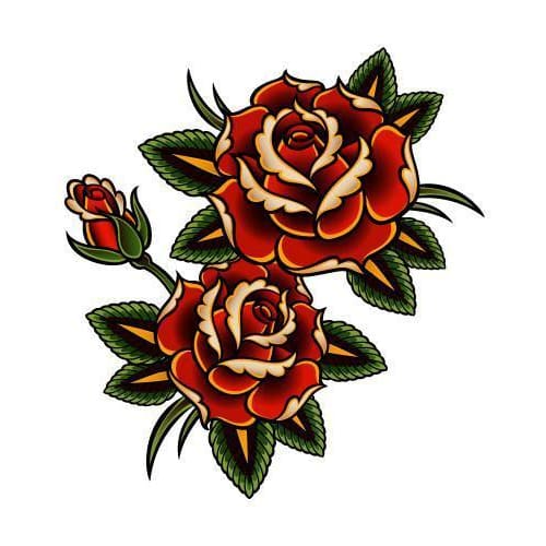 Traditional Tattoo Rose Easytatt