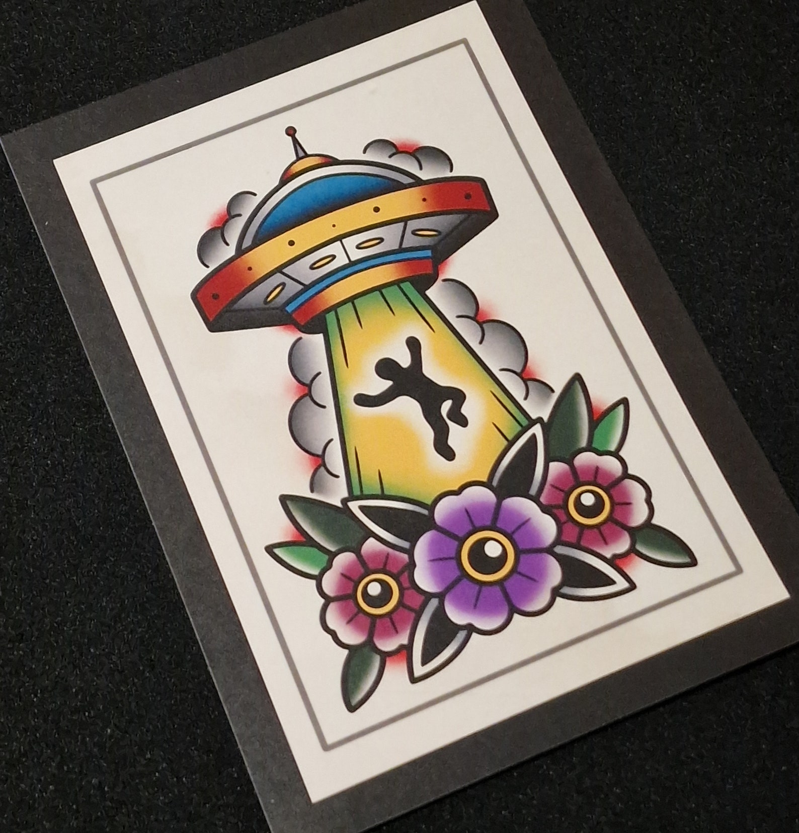 Traditional Ufo Tattoo Print A5 By George Humphrey Etsy Uk