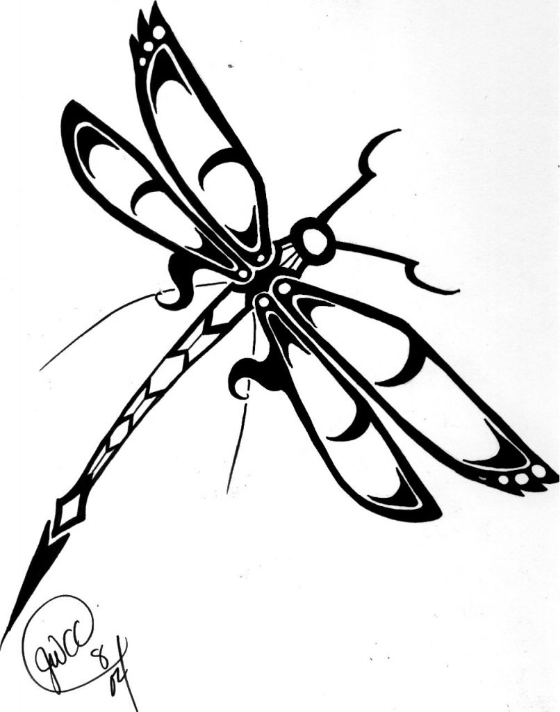 Tribal Dragonfly Design By Shadowkira On Deviantart Dragonfly Drawing