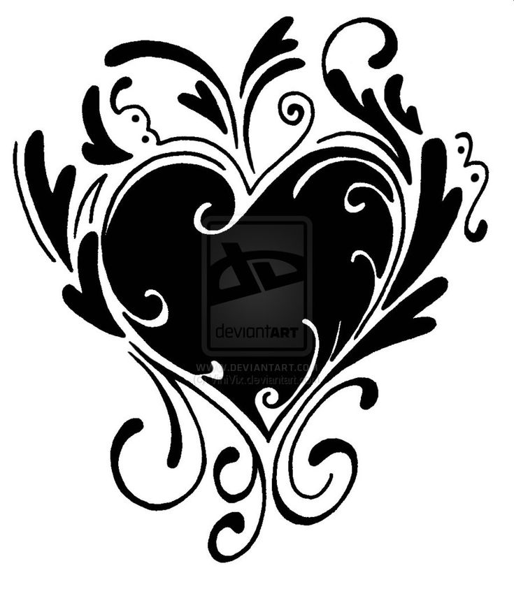 Two Lines Heart Vinyl Wall Art Black Simple Heart Tattoos Black Heart Tattoos Tiny Heart