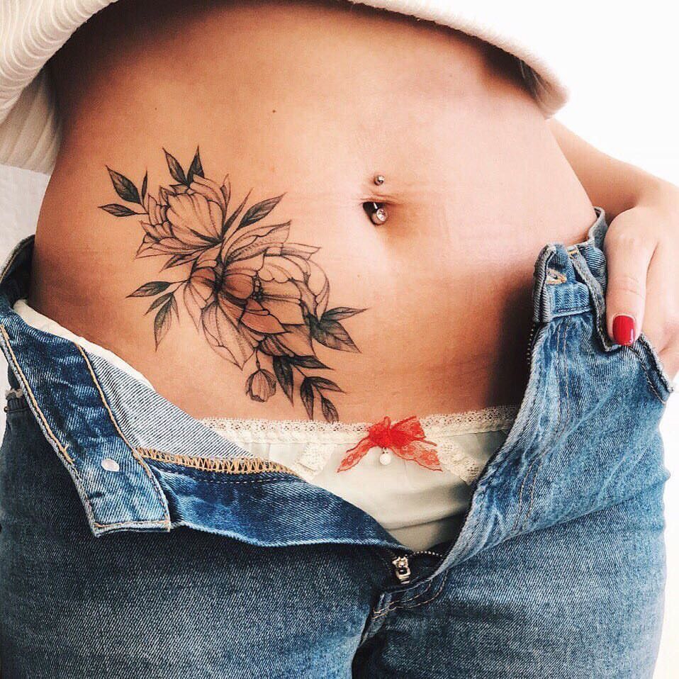 Unique Stomach Tattoos For Females