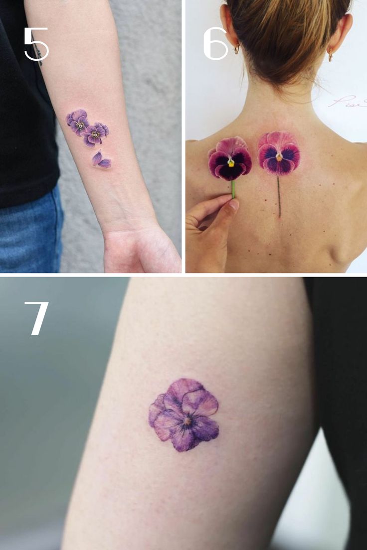 Vibrant Violet Flower Tattoo Ideas Designs Tattoo Glee